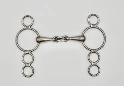 4 Ring Hollow Mouth French Link Gag 18mm Bit S/Steel 12.5cm