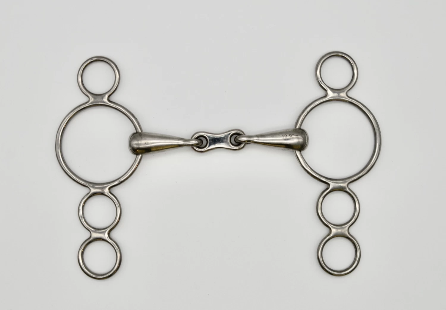 4 Ring Hollow Mouth French Link Gag 18mm Bit S/Steel 12.5cm 1 4 Ring Hollow Mouth French Link Gag 18mm Bit S/Steel 12.5cm