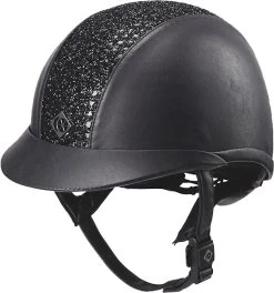 Charles Owen Leather Look ELumenAyr Riding Hat Navy Sparkly