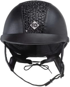 Charles Owen Leather Look ELumenAyr Riding Hat Black Sparkly
