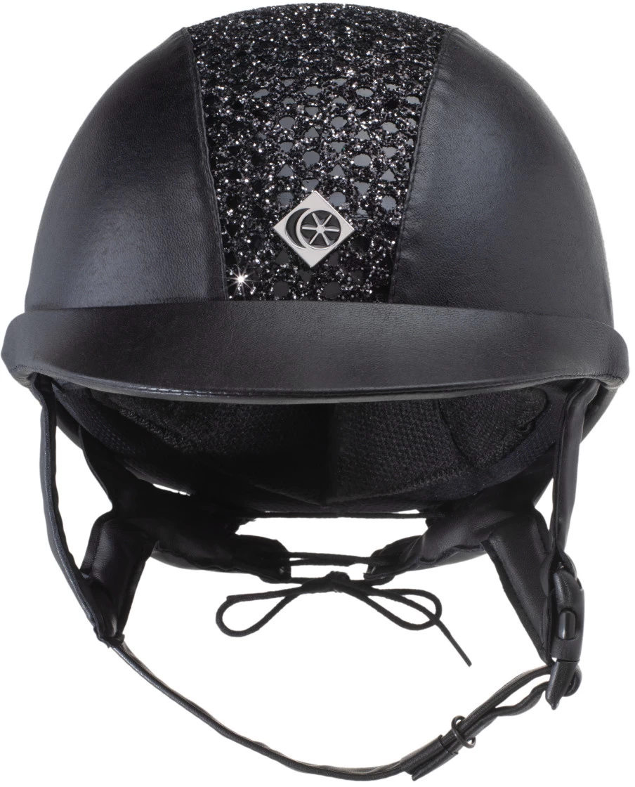 Charles Owen Leather Look ELumenAyr Riding Hat Black Sparkly 1 Charles Owen Leather Look ELumenAyr Riding Hat Black Sparkly