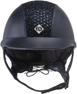 Charles Owen Leather Look ELumenAyr Riding Hat Navy Sparkly -Equestrian Supplies Store charles owen leather look elumenayr riding hat 119677854 navy sparkly 318060964