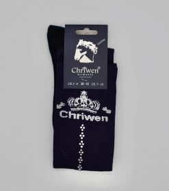 Chriwen Womanly Chriwen Crown & Crystal Socks Navy