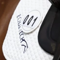 Equetech Deluxe Leather Saddle Cloth Number Holder White