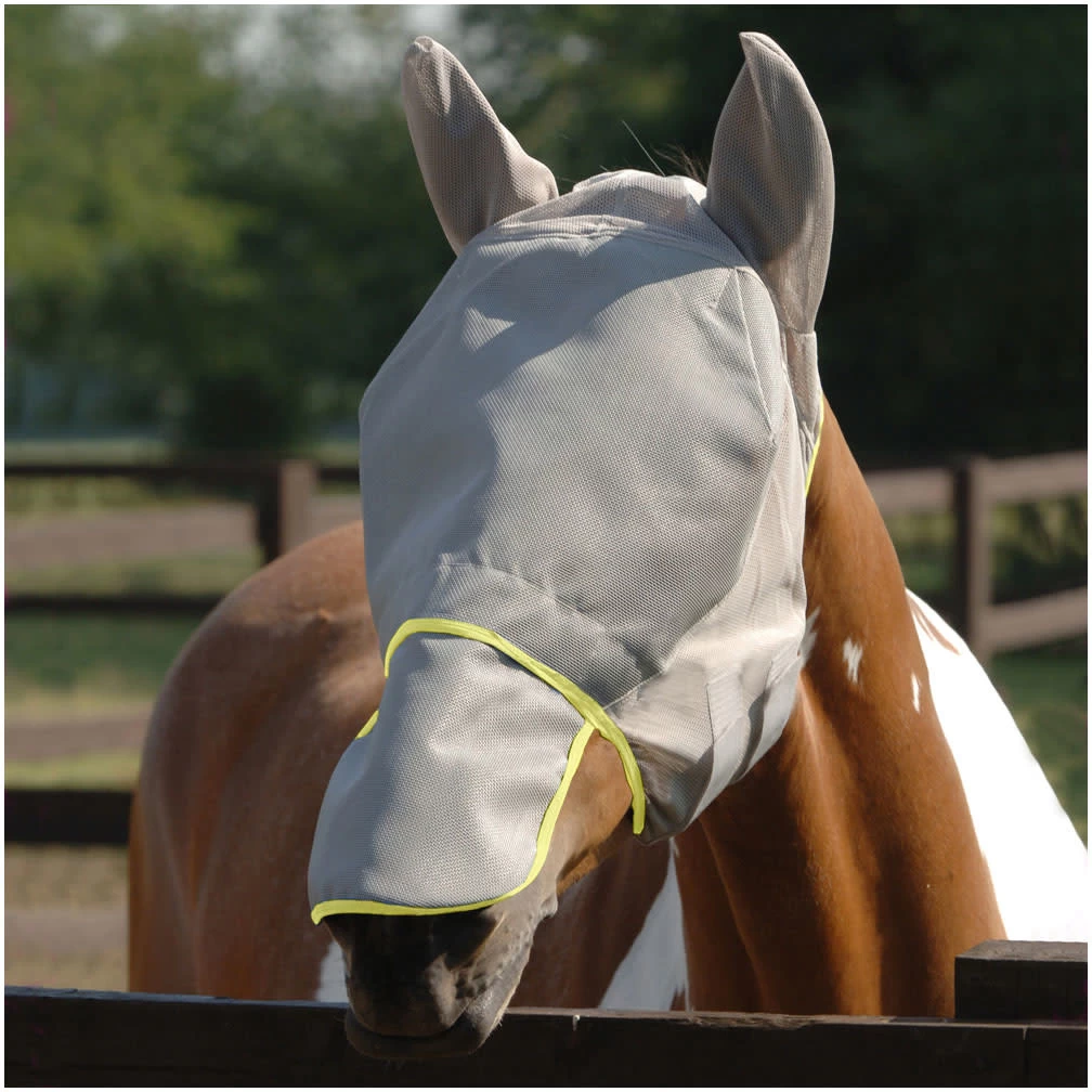 Equilibrium Field Relief Max Fly Mask Grey/Blue Binding 1 Equilibrium Field Relief Max Fly Mask Grey/Blue Binding