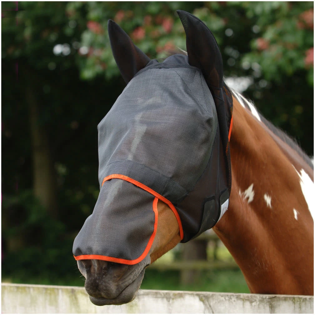 Equilibrium Field Relief Max Fly Mask Grey/Blue Binding 3 Equilibrium Field Relief Max Fly Mask Grey/Blue Binding - Image 3