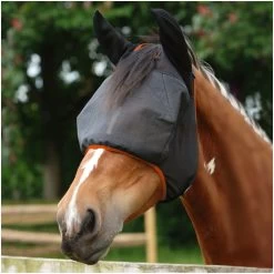 Equilibrium Field Relief Midi Fly Mask (With Ears) Grey/Yellow Binding