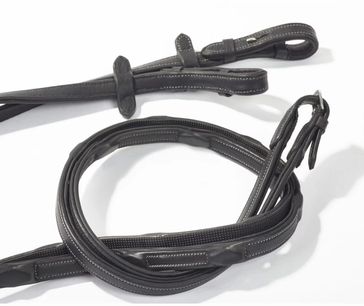 GFS Premier Flexi Soft Insider Grip Reins Black 1 GFS Premier Flexi Soft Insider Grip Reins Black