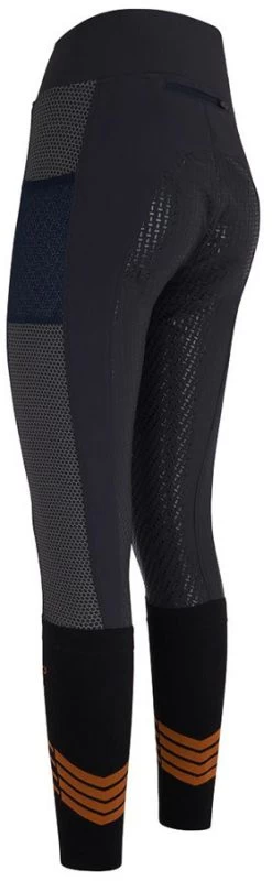 H V Polo Boston Full Silicone Seat Womens Riding Tights Black