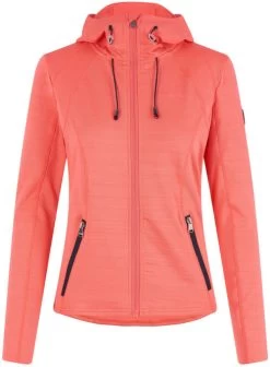 H V Polo Clarice Hooded Zip Womens Lightweight Jacket Bright Coral