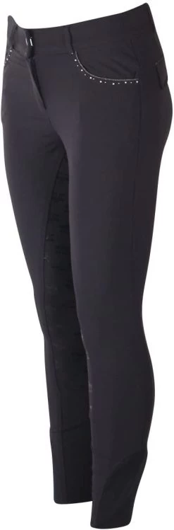 H V Polo Hasty Full Silicone Seat High Waisted Womens Breeches Navy