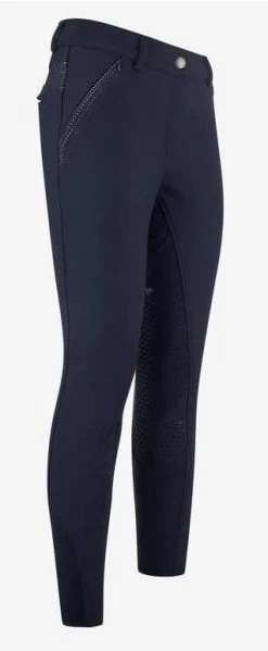 H V Polo Nina Full Silicone Seat Womens Breeches Navy