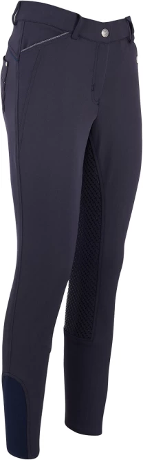 H V Polo Tiffany Full Silicone Seat Womens Breeches Navy