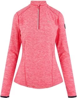 H V Polo Tory Womens Half Zip Top Ruby Pink