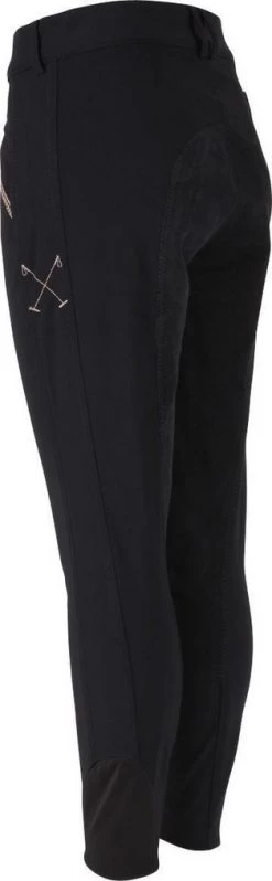 H V Polo Verga Water Resistant Softshell Winter Womens Full Suede Seat Breeches Black