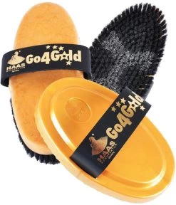 Haas Go 4 Gold Brush & Curry Comb Set