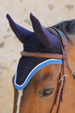 Harcour Fly Veil Diamant Rider Navy/Electric Blue/White -Equestrian Supplies Store harcour fly veil diamant rider 119559142 navy electric blue white 317638646