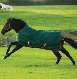 Rambo Horseware Original Heavy Weight 400gm Turnout Rug Green/Red -Equestrian Supplies Store horseware rambo original heavy weight 400gm turnou 121080518 green red 321853528