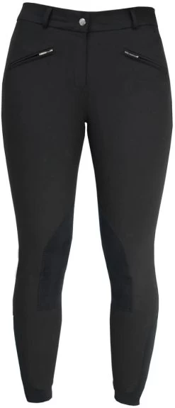 HY Equestrian Hyperformance Cranwell Ladies Suede Knee Patch Breeches Black