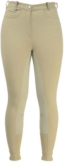 HY Equestrian Hyperformance Cranwell Ladies Suede Knee Patch Breeches Beige