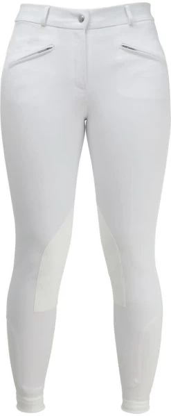 HY Equestrian Hyperformance Cranwell Ladies Suede Knee Patch Breeches White