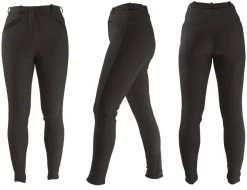 HY Equestrian Hyperformance Softshell Winter Ladies Full Suede Seat Breeches Black