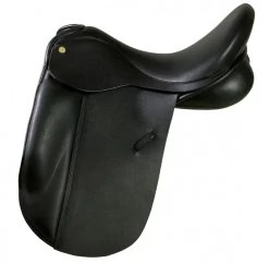 Ideal Suzannah Dressage Saddle In Kilger County Leather With Patent Piping Black/Black Patent Piping