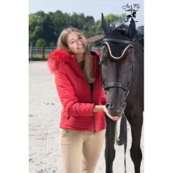 Ju Et Pa Beezie Jacket Navy/Brown Fur -Equestrian Supplies Store ju et pa beezie jacket 120811992 navy brown fur 321156441