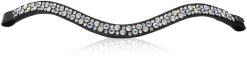 Judi Famous Odessa Double Browband Full Size Black With AB/Clear/Black Swarovski Crystals