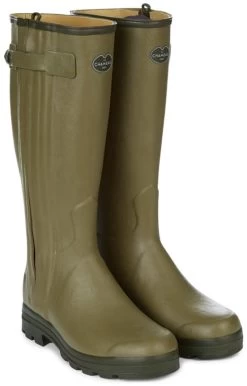 Le Chameau Mens Chasseur Leather Lined Boots Vert Vierzon