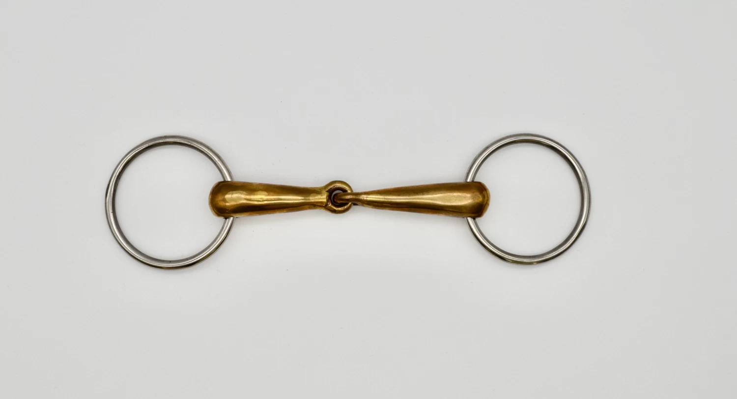 Loose Ring Hollow Mouth Jointed 21mm Copper Alloy Snaffle 5" 1 Loose Ring Hollow Mouth Jointed 21mm Copper Alloy Snaffle 5"