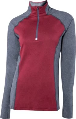 Noble Outfitters Athena Quarter Zip Womens Top Merlot