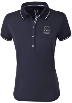 Pikeur Dasha Womens Polo Shirt Night Sky Blue/White