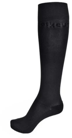 Pikeur Knee Length Socks With Rhinestone Logo Black