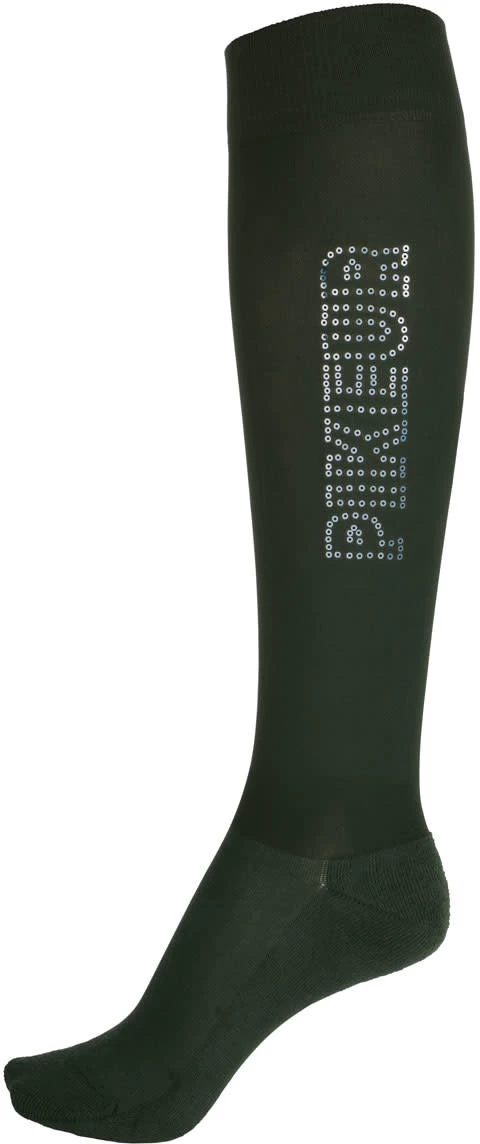 Pikeur Knee Length Socks With Sequin Logo Green 1 Pikeur Knee Length Socks With Sequin Logo Green