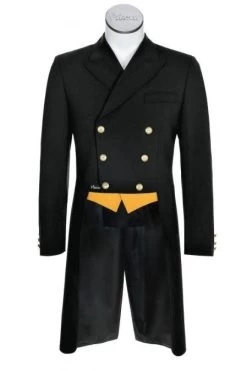 Pikeur Mens Tailcoat With Yellow Waistcoat Points Black