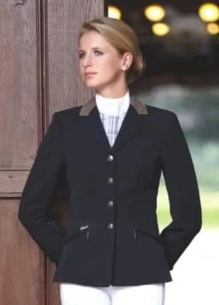 Pikeur Skarlett McCrown Collar Womens Competition Jacket Black With Coriander Collar