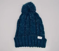 Proclimate Duxbury Ladies Chunky Knit Pom Hat With Hi Viz Yarn Blue