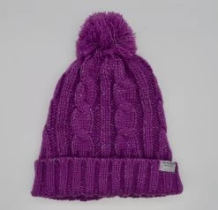 Proclimate Duxbury Ladies Chunky Knit Pom Hat With Hi Viz Yarn Lilac