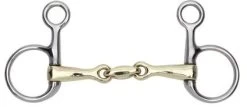 Shires Hanging Cheek Lozenge Brass Snaffle