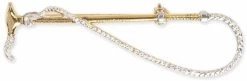 Shires Stock Pin Gold Crop With Silver Thong Gold Plated
