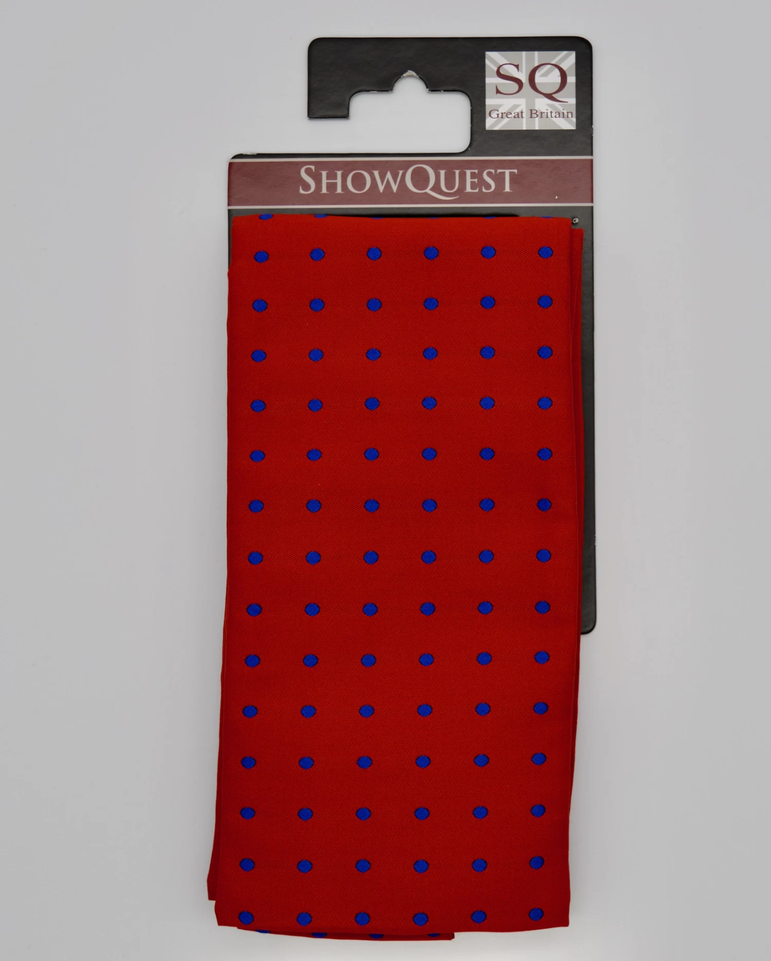 ShowQuest Untied Stock Red/Lrge Blue Spot 1 ShowQuest Untied Stock Red/Lrge Blue Spot